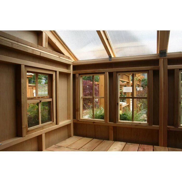 12 ft. W x 12 ft. D Cedar Wood Sunshed Garden Shed - Image 4