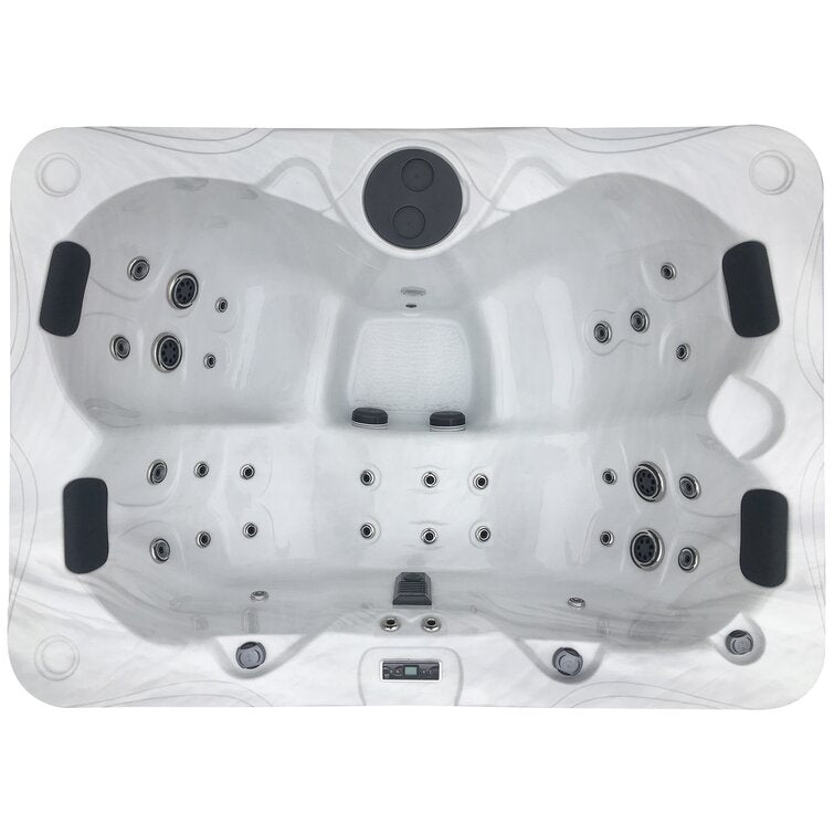 3 Person 55 – Jet Acrylic Rectangle Standard Hot Tub with Ozonator in Slate Gray