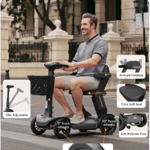 Paiseec S3 Pro Foldable 4-Wheel Mobility Scooter for Seniors, 40 Mile Range, 250W, All-Terrain
