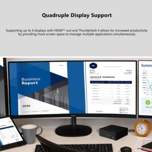 msi Cubi NUC AI Business Mini Desktop, Intel 16-Core Ultra 7 155H, 32GB DDR5, 1TB SSD, Support 4-Display & 4K, 2 x Thunderbolt 4, 2 x HDMI, Dual 2.5G LAN, Wi-Fi 6E, Windows 11 Pro, Black