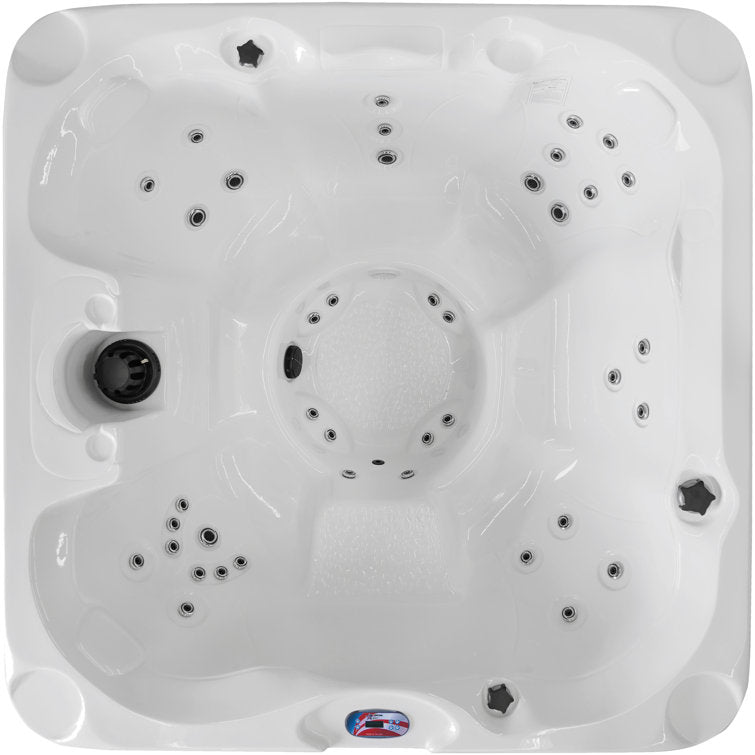 American Spas 7-Person 40-Jet Acrylic Square Hot Tub with Ozonator in Smoke