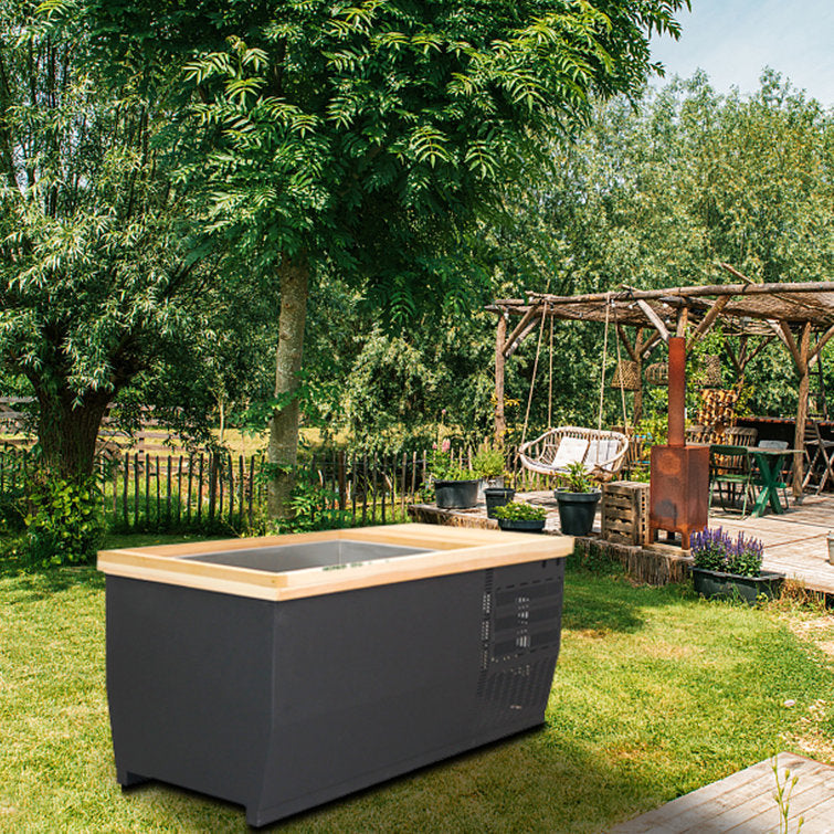 Anyi 110 Volt 1 – Person Solid Wood Rectangle Hot Tub - Image 4