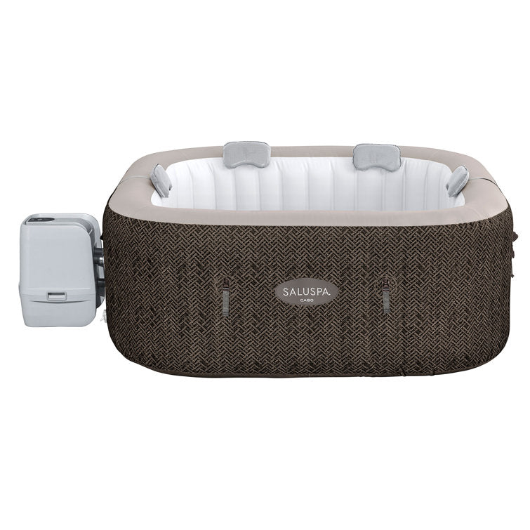 Bestway 6 – Person 140 – Jet Vinyl Square Inflatable Hot Tub in Brown - Image 2