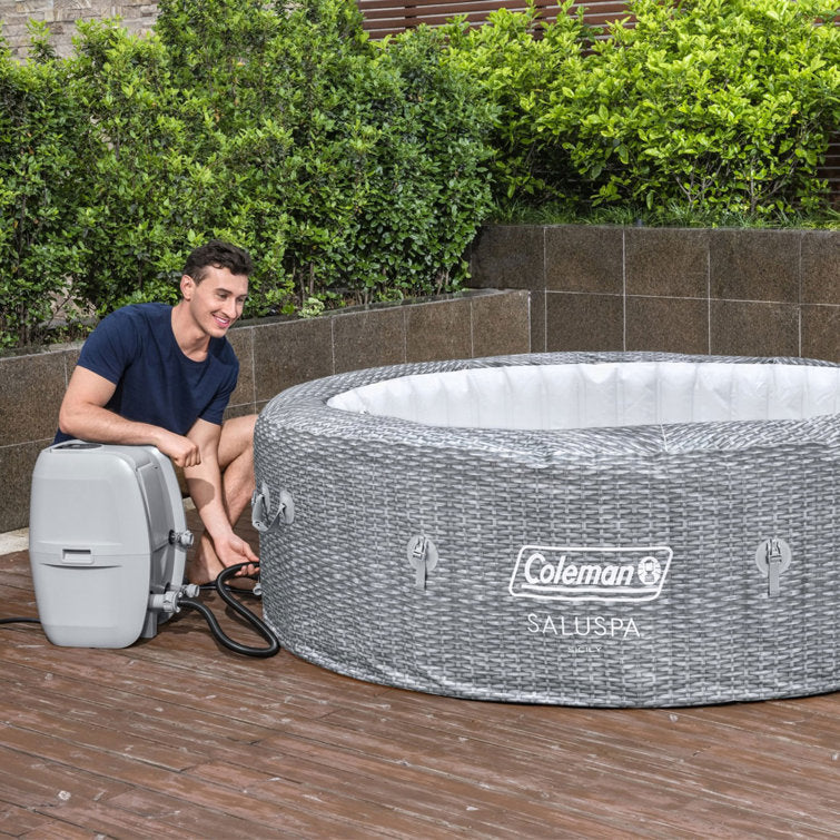 Bestway Coleman Sicily Airjet Inflatable Hot Tub With Energysense Cover, Grey - Image 3