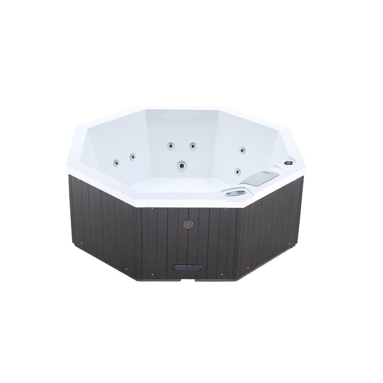 Canadian Spa Co Muskoka 5 – Person 14 – Jet Acrylic Round Plug and Play Hot Tub with Ozonator in Brown - Image 3