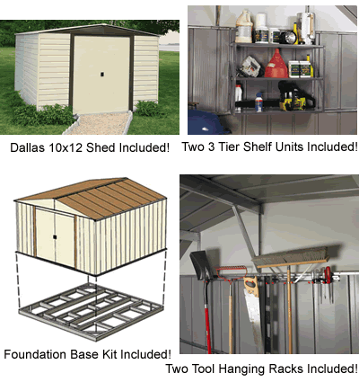Arrow 10x12 Vinyl Dallas Bundled with Accessories