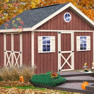 Fairview 12×16 Wood Storage Shed Kit – ALL Pre-Cut