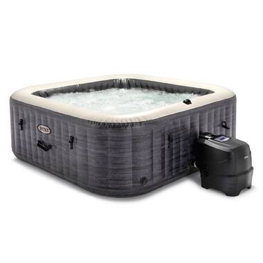 Intex 6 – Person 170 – Jet Square Inflatable Hot Tub in Gray - Image 3