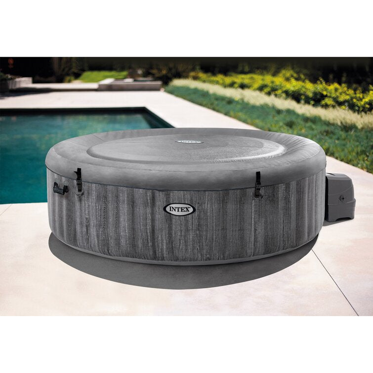 Intex 6 – Person 170 – Jet Vinyl Round Inflatable Hot Tub in Gray - Image 9