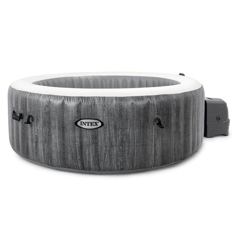 Intex 6 – Person 170 – Jet Vinyl Round Inflatable Hot Tub in Gray - Image 6