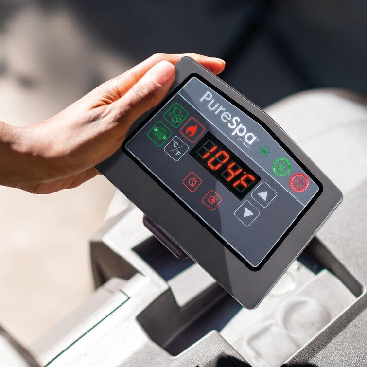 Intex 6 – Person 170 – Jet Vinyl Round Inflatable Hot Tub in Gray - Image 7