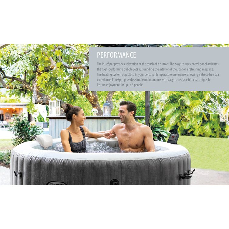 Intex Purespa 4 Person Inflatable Portable Heated Jet Hot Tub & Cover Package - Image 6
