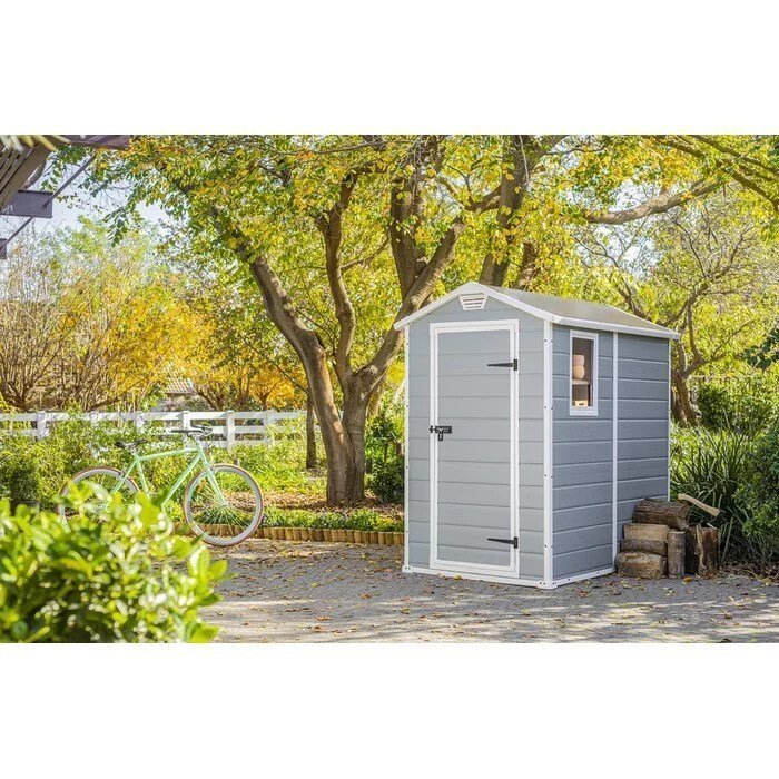 Keter Manor 4 ft. W x 6 ft. D Vertical Resin Outdoor Storage Shed Ideal For Patio Installation Included - Image 3