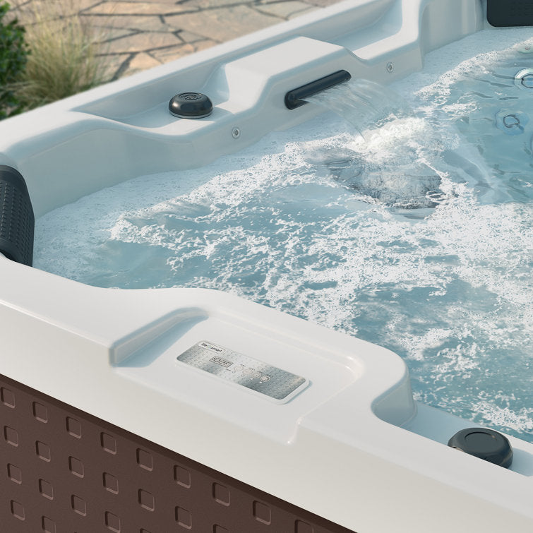 Lifesmart Spas Palmetto 230 Volt 7-Person 72-Jet Acrylic Square Hot Tub with Ozonator - Image 3