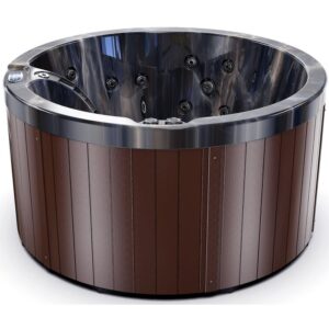 Luxuria Spas 5 – Person 39 – Jet Acrylic Rectangular Round Hot Tub with Ozonator in Mocha