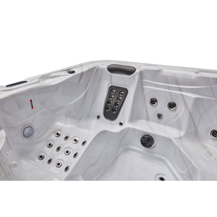 Luxury Spas 5 – Person 52 – Jet Acrylic Square Hot Tub with Ozonator in Gray - Image 6