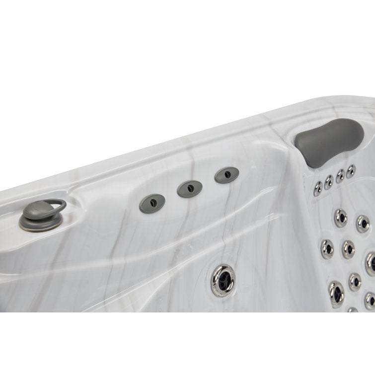 Luxury Spas 77 – Jet Acrylic Square Hot Tub with Ozonator in Gray - Image 3