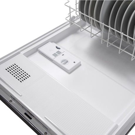 Open view of dishwasher tub