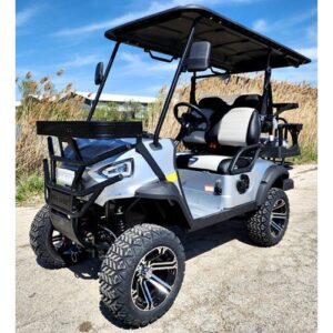 48V Electric Golf Cart 4 Seater Lifted Renegade+ Edition Utility Golf UTV Compare To Coleman Kandi 4p – Silver