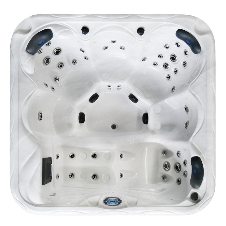 Sol 72 Outdoor™ Brophy 6 – Person 67 – Jet Acrylic Square Hot Tub with Ozonator in Dark Gray - Image 8