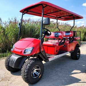 6 Passenger WildCat 48v Electric Golf Cart Limo LSV Low Speed Vehicle Six Seater – 48v – Red – BD600