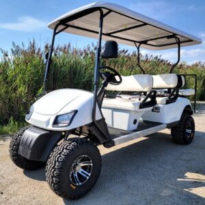 6 Passenger WildCat 48v Electric Golf Cart Limo LSV Low Speed Vehicle Six Seater – 48v – White – BD600
