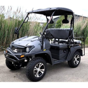 Brand New Gas Golf Cart UTV Hybrid Linhai Big Hammer 200 GVX Side by Side UTV With Custom Rims/Tires – Gray