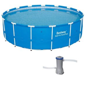 Bestway 15ft x 48in Steel Pro Frame Above Ground Pool w/Cartridge Filter Pump